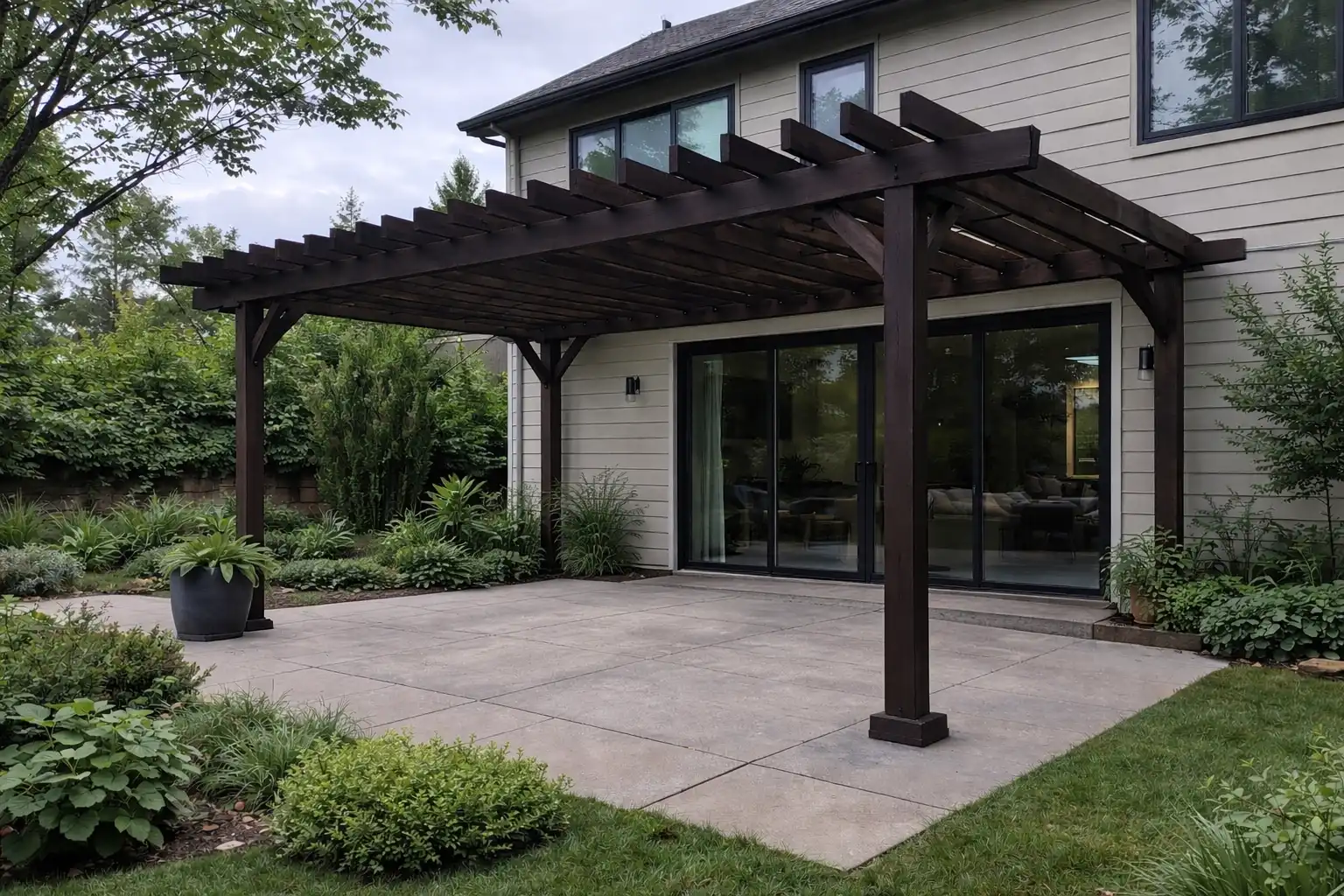 Attached timber pergola, East Auckland